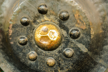 Closeup Old gong in the temple,Thailand.