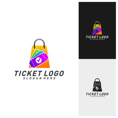 Shop Ticket Logo Template Design Vector, Emblem, Creative design, Icon symbol concept
