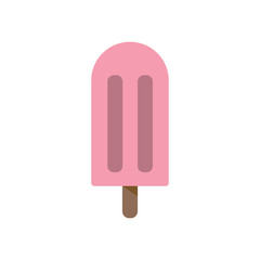 Pink ice-cream  flat vector illustration isolated on a white background.