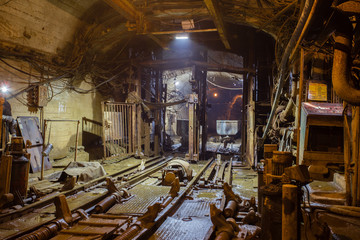 Underground gold mine shaft horizon inset shaftbottom inset