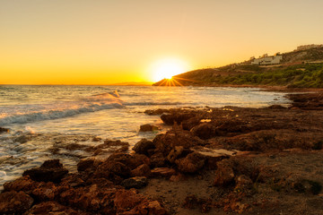 A sunset on the beach of la renega, Oropesa