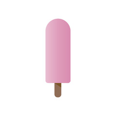 Pink ice-cream  flat vector illustration isolated on a white background.