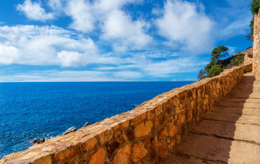 Obraz premium The round road by Lloret de Mar on the Costa Brava