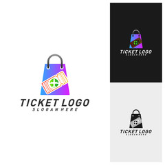 Shop Ticket Logo Template Design Vector, Emblem, Creative design, Icon symbol concept