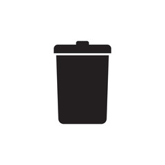 Trash bin flat vector icon isolated on a white background.