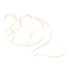 Golden outline of a mouse