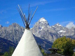 Tipi with Snow Capped Mountains © Allen Penton