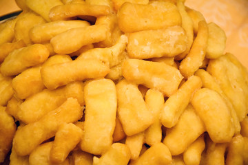 Traditional Asian cuisine – homemade sweet glazed pastry (selective focus)