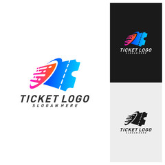 Obraz na płótnie Canvas Quick Ticket Logo Template Design Vector, Emblem, Creative design, Icon symbol concept