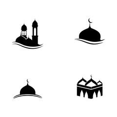 Set Mosque Logo Template vector symbol