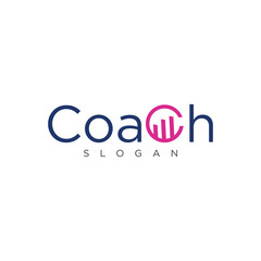 Coach Logo Design . Chart logo Design.  Business Consulting Logo Design template . 