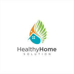 Healthy Real Estate Logo Leaf Nature . Healthy Home Logo Template Vector Stock Vector . Home leaf logo concept Vector . Nature home logo Design	