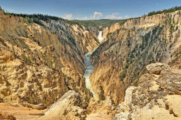 The Yellowstone Waterfalls  within Yellowstone National Park, Wyoming, United States