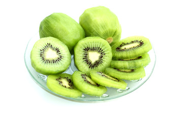 Kiwi fruit cut into pieces.