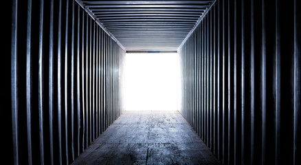Abstract background, an empty inside shipping container 