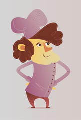 Fully editable vector illustration of a chef wearing his hat and his coat