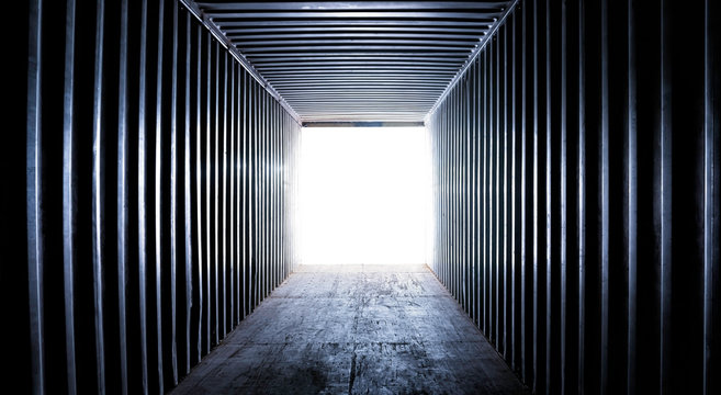 Abstract background, an empty inside shipping container 