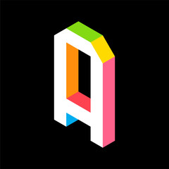 3d Colorful Letter A logo icon design template element. Vector illustration