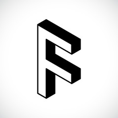 3d Letter F logo icon design template element. Vector illustration