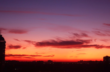 sunset in the sky