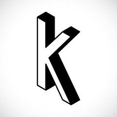3d Letter K logo icon design template element. Vector illustration