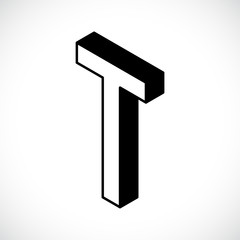 3d Letter T logo icon design template element. Vector illustration