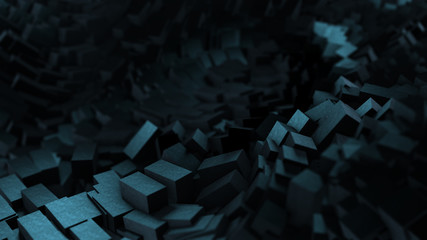 Background 3d render cubes ocean