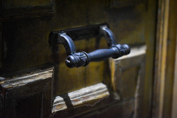 old doors close up view within the historical streets of the italian city Palermo