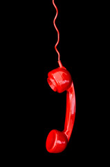 red retro telephone handset