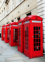 Red telephone boxes London