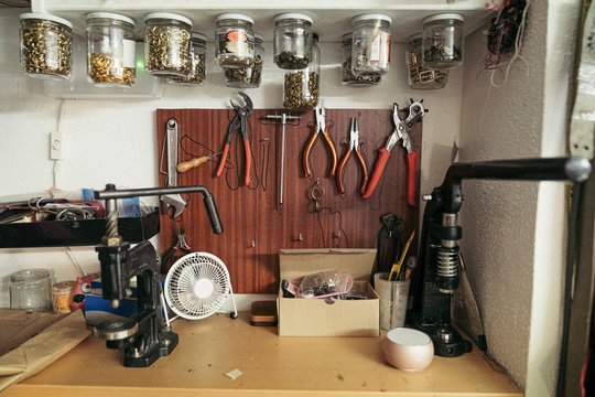 Workbench of a fashion designer