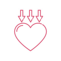 Isolated heart and arrows vector design