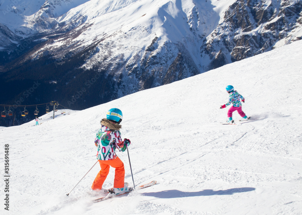 Canvas Prints family at the ski resort