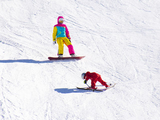 family at the ski resort