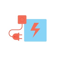 Electric plug, cord and socket interface icon. Creative sign from seo and development icons collection. Electric socket with a plug connection and disconnection concept.