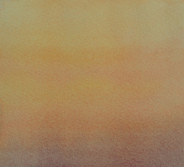 Watercolor abstract background of yellow to orange gradient color. Hand drawn watercolor painting..