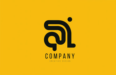 Obraz premium A yellow black alphabet letter for company logo icon design