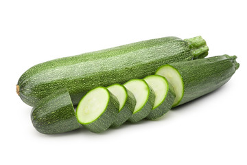 Zucchini (cucumber) isolated on white with clipping path.