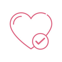 Isolated heart and check mark vector design