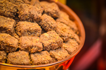 traditional belgian sweets - mix chocolate candies close up