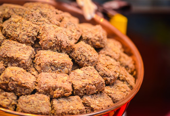traditional belgian sweets - mix chocolate candies close up