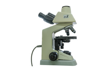 microscope isolated on white background with clipping path