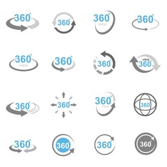 360 Degrees View Vector Icon.