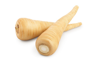 Parsnip root isolated on white background with clipping path