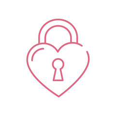 Isolated heart padlock vector design