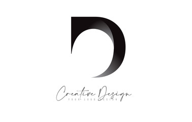 Purple D Logo Letter Design Icon. Creative Black Design of D Letter in - obrazy, fototapety, plakaty