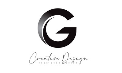 Letter G Logo Black Colors. G Letter Design with Modern Cut and Creative look.