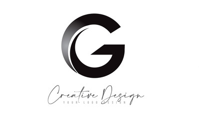 Fototapeta premium Letter G Logo Black Colors. G Letter Design with Modern Cut and Creative look.