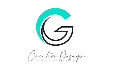 G Letter Logo Design Icon with Monogram Lines and Creative Look Concept.