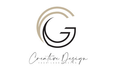 G Letter Logo Design Icon with Monogram Lines and Creative Look Concept.
